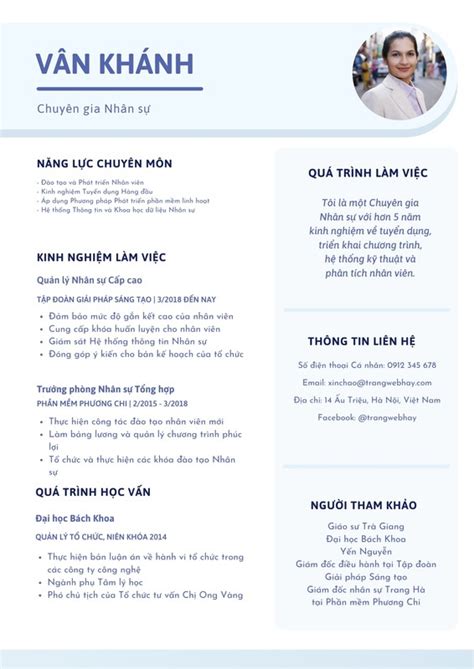 Mẫu CV phong cách đơn giản .